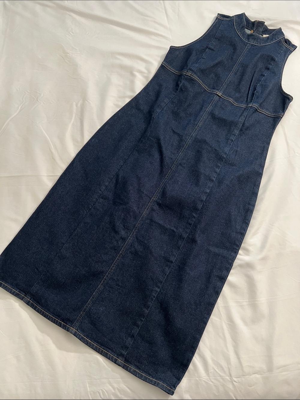 Calvin Klein Jeans Dark Denim Midi Dress L - Picture 3 of 14